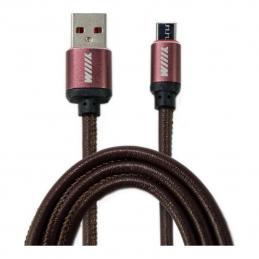 Кабель WIIIX CB810-2A-UMU-LR-10BN микро-USB 1м коричневый эко-кожа