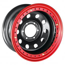 Off-Road Wheels Диск усиленный стальной черный с бедлоком (красный) 8x16 PCD6x139.7 ET-19 Dia110 Черный